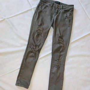 Army Green Bebe Ripped Jeans